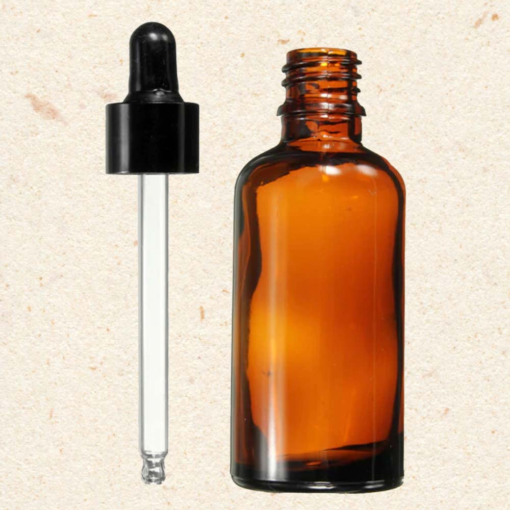 50ml amber glass dropper bottle