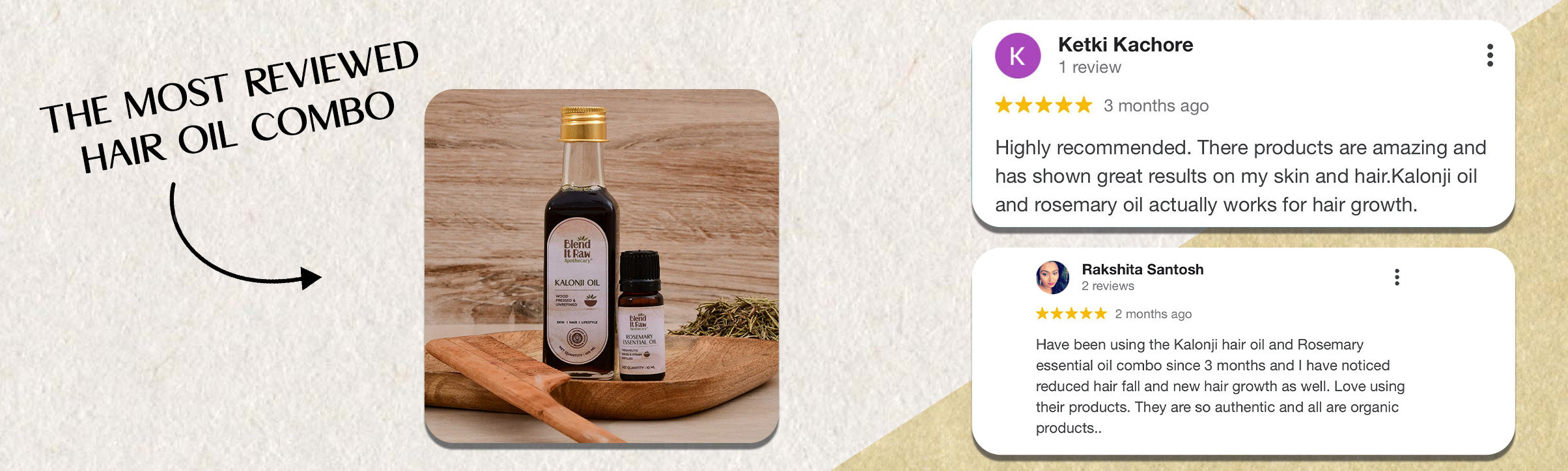 Most reviewed hair oil combo from Blend It Raw
