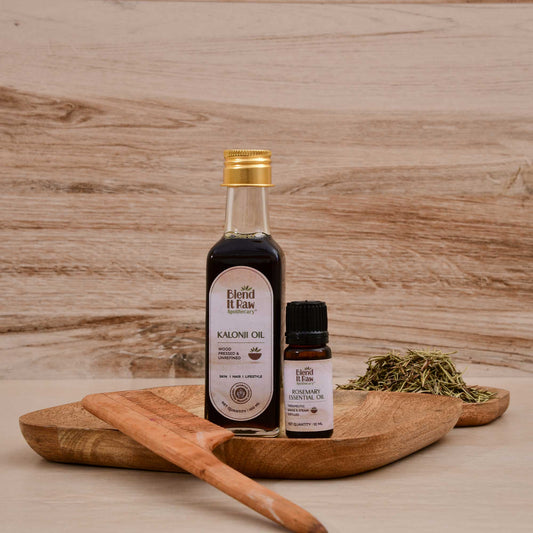 Kalonji oil and rosemary essential oil combo for hair growth - Blend It Raw Apothecary
