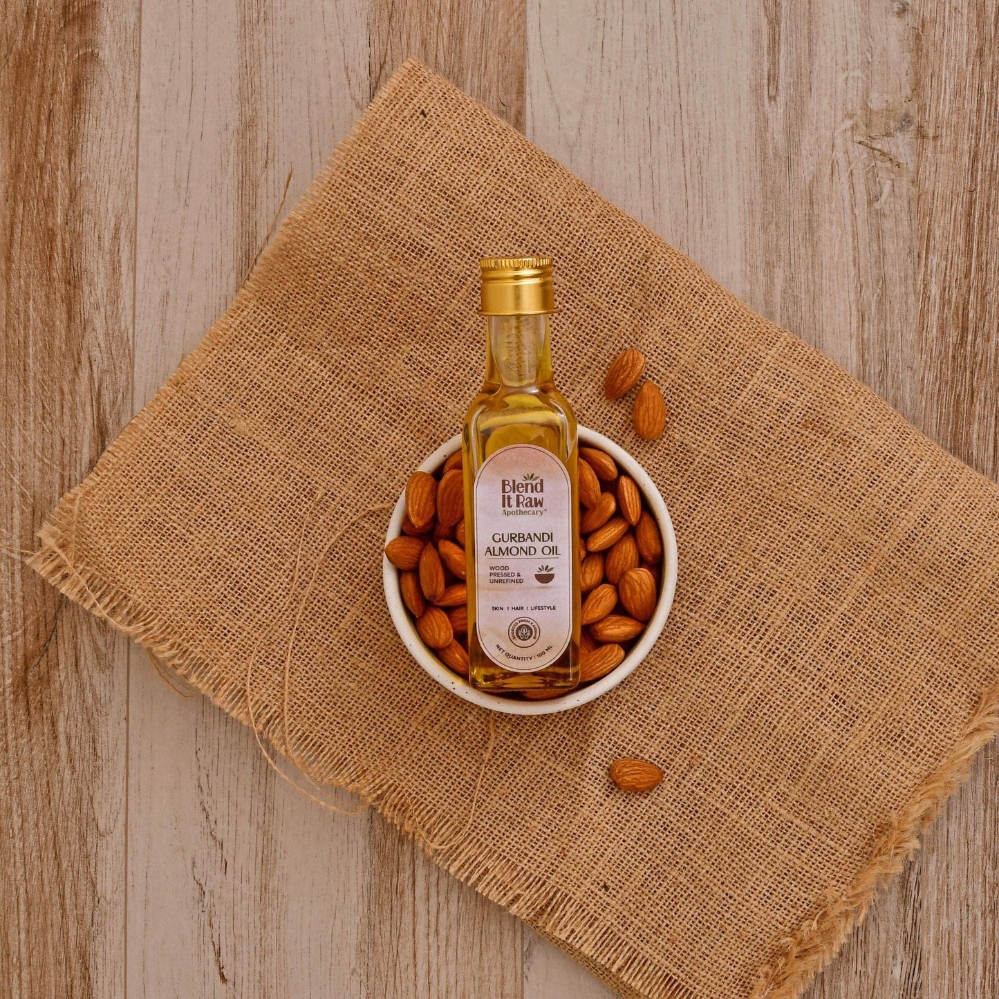 Cold pressed gurbandi almond oil - Blend It Raw Apothecary